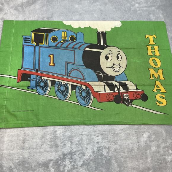Vintage Thomas the Train Terence Pillowcase Standard 1992 Green 90s Retro - Picture 2 of 9